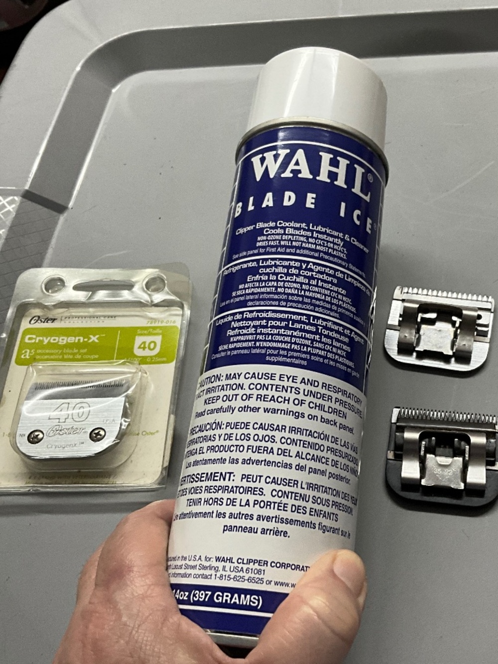 Clipper blades and Wahl blade ice clipper coolant lubricant and cleaner